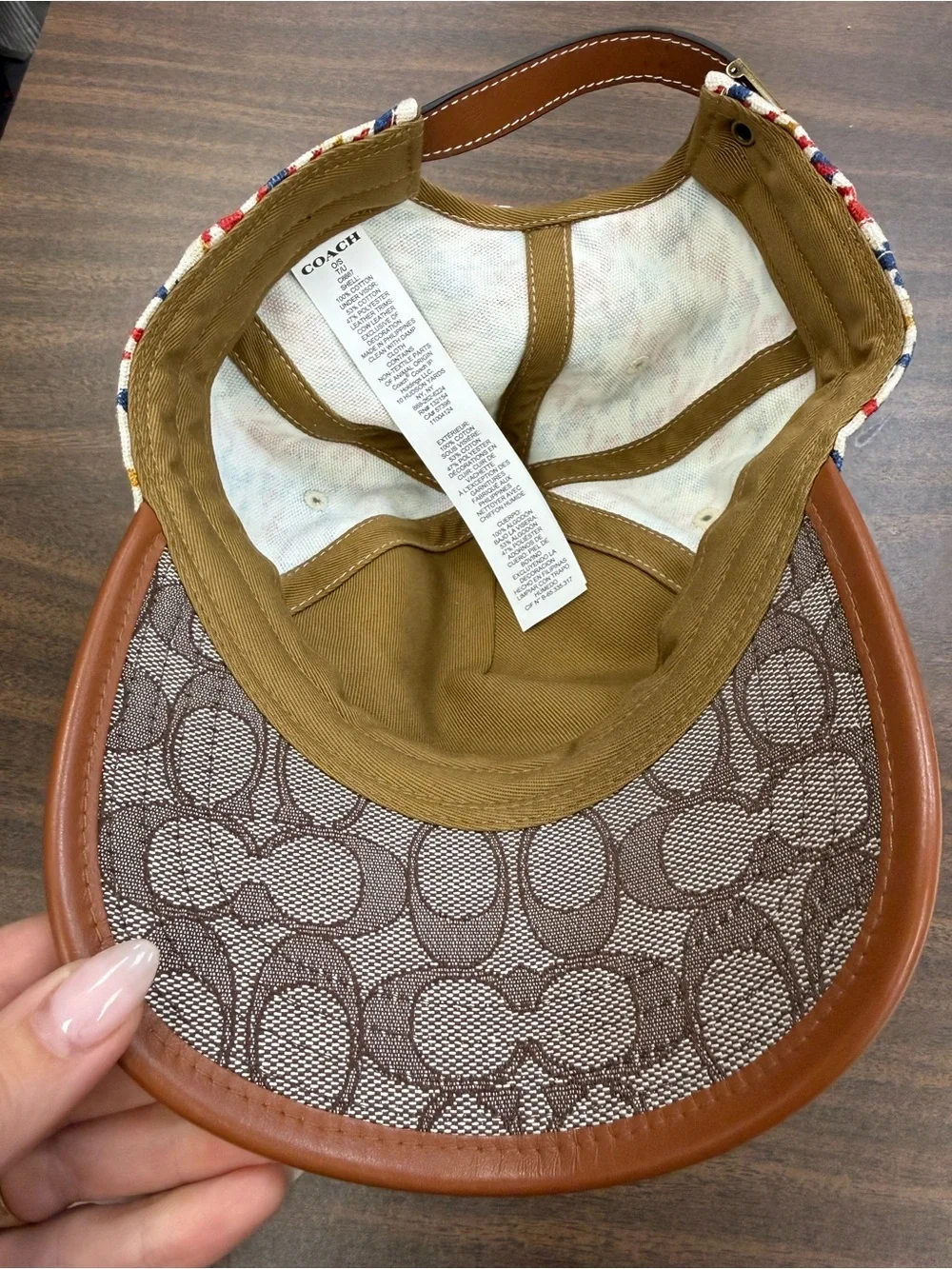 COACH • Houndstooth Baseball Cap In Organic Cotton hat